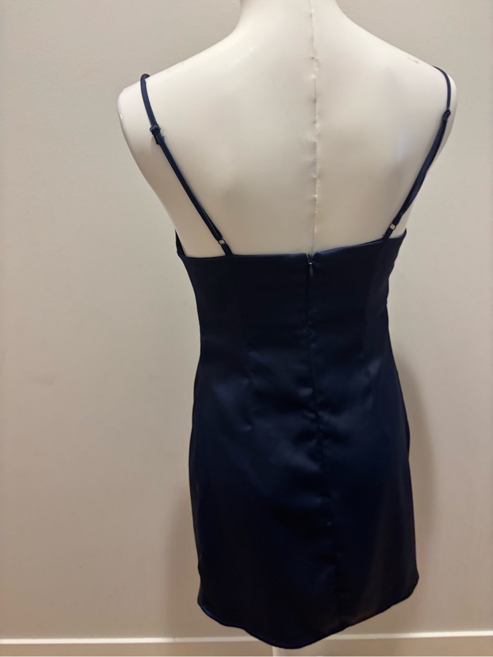 Urban Outfitters Navy Satin Slip Mini Dress - Picture 3 of 6